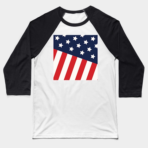 American Flag, Stars and Stripes Design, Artwork, Vector, Graphic Baseball T-Shirt by xcsdesign